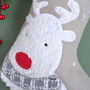 Personalised Christmas Stocking With Reindeer, thumbnail 2 of 4