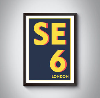 Se6 Catford, London Postcode Typography Print, 4 of 5