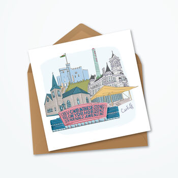Personalised Cardiff Greeting Card, Skyline Print, 4 of 4