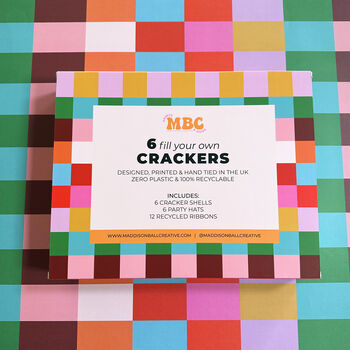 Colourful Pink And Orange Stripe Crackers, 4 of 7