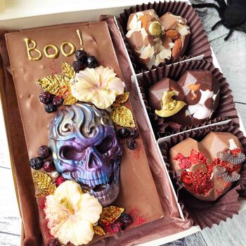 Vegan Chocolate Skull – Personalised ‘Spooky’ Gift, 5 of 9