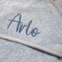 Personalised Hooded Towel In Powder Blue, thumbnail 5 of 5