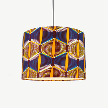Yellow And Blue Eyes African Print Lampshade, 2 of 7