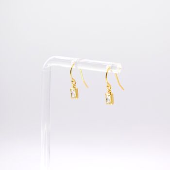 Gold Plated Clear Cubic Zirconia Rectangle Earring And Necklace Set, 3 of 9