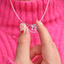 Heart And Crystal Stars Silver Necklace, thumbnail 2 of 6