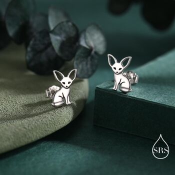 Sterling Silver Fennec Fox Stud Earrings, 4 of 12