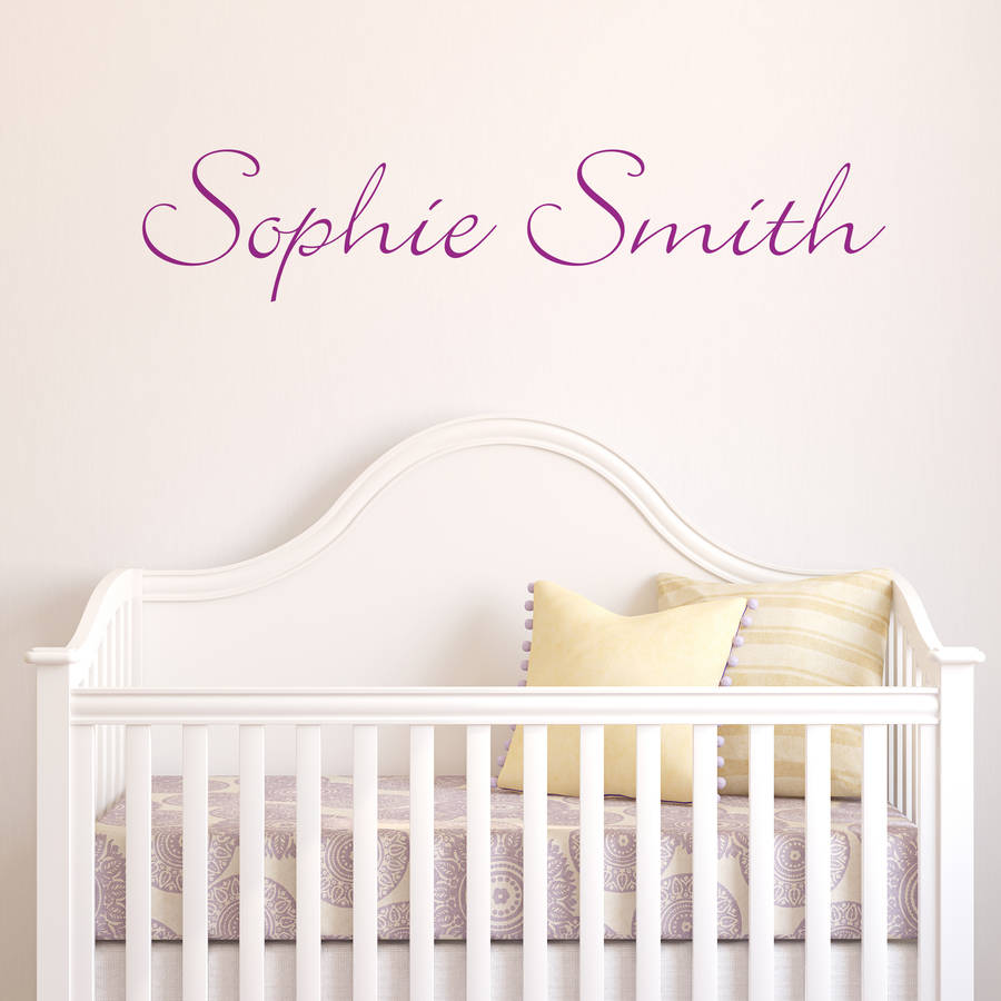 Script Personalised Name Wall Sticker, 1 of 4