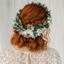 Grace Dried Flower Crown White And Green Preserved Wedding Halo, thumbnail 1 of 5