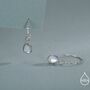 Mermaid Crystal Drop Hook Earrings In Sterling Silver, thumbnail 4 of 11