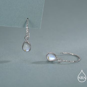 Mermaid Crystal Drop Hook Earrings In Sterling Silver, 4 of 11