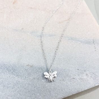 Dainty Honey Bee Pendant Necklace, 2 of 2