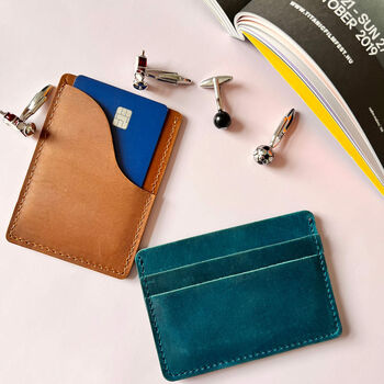 Genuine Leather Card Holder Five Slots Slim Design, 2 of 12