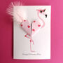 Happy Divorce Day Flamingo Heart Card, thumbnail 1 of 7