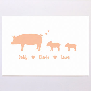 Personalised Pig Family Print, 4 of 5