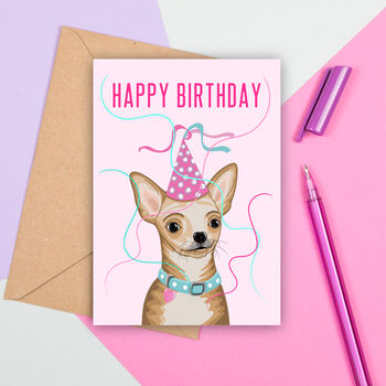 Large Size Cute Chihuahua Dog Birthday Card, 2 of 2