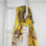 Yellow Jasper Marble Print Wool Silk Scarf, thumbnail 2 of 5