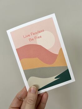 Live Fearless, Be Free Positivity Card, 3 of 4