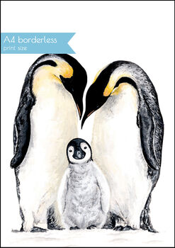 Penguin Family Illustration Print, 3 of 3