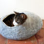 Natural Felt Cat Pet Bed And Ball, thumbnail 1 of 9