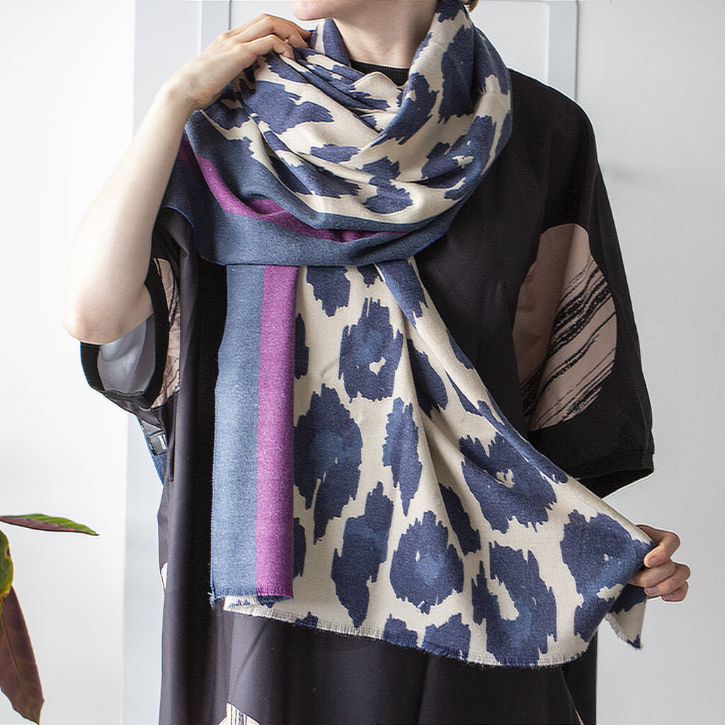 Personalised Cashmere Blend Leopard Scarf, 1 of 12