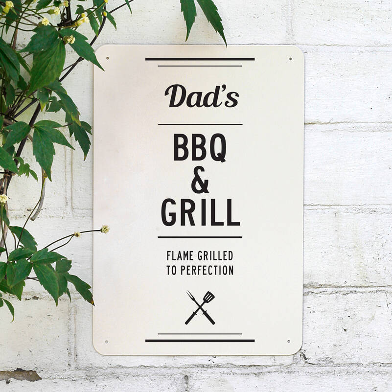 Personalised Bbq And Grill Metal Sign, 1 of 7
