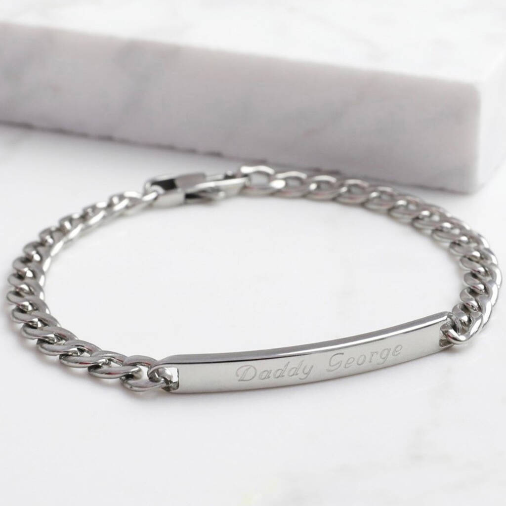 Personalised Stainless Steel Curb Bracelet, 1 of 6