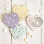 Pastel And Silver Leaf Jesmonite Heart Coaster Set, thumbnail 2 of 5