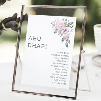 Wedding Seating Plan Cards Pink Lilac Floral, 3 of 7