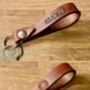 Personalised Spanish Brown Embossed Leather Keyring, thumbnail 3 of 12