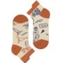 Unisex Smart Maths Equation Ankle Red Brown Short Socks, thumbnail 3 of 5