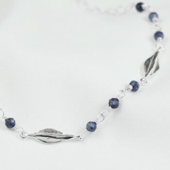 Silver Leaf And Sapphire Bracelet, 4 of 6