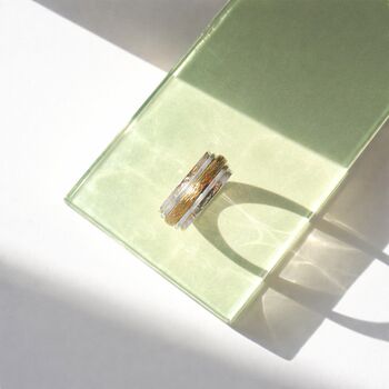 Karma Bloom Mixed Metal Spinning Ring, 6 of 10