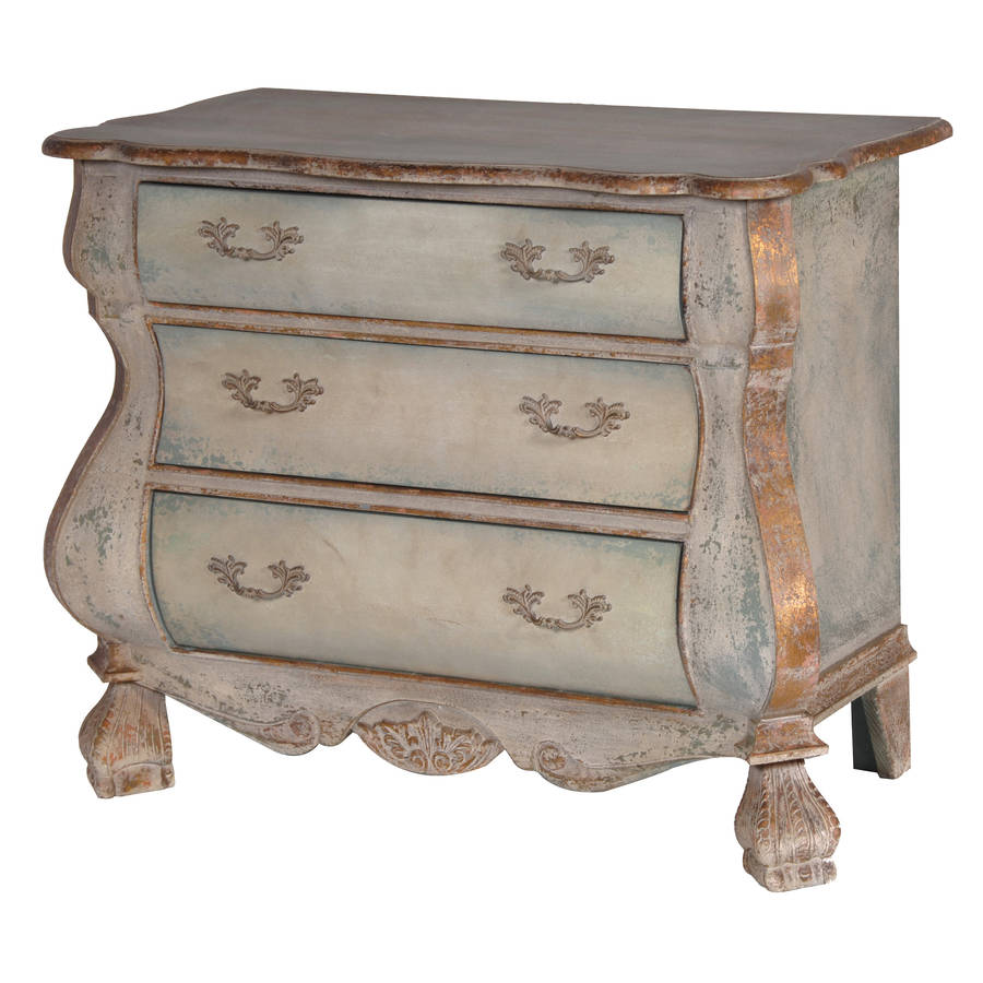 Distressed Chest In Green And Gold By Out There Interiors