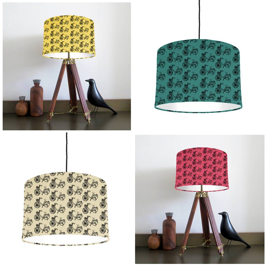 Bike Lampshade Mix And Match By Bymarie Notonthehighstreet Com Bike Lampshades Lemon Jade Natural Cerise