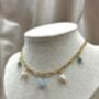 Aquamarine March Birthstone Tarnish Free Gold Plated Charm Necklace, thumbnail 5 of 5