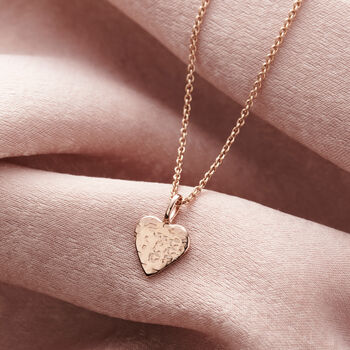 Personalised Textured Heart Charm Necklace, 3 of 10