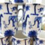 Set Of Six Straight Mugs In Blue Safari Design, thumbnail 9 of 12