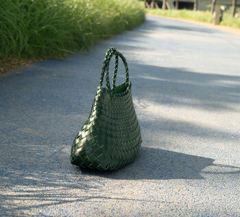 Vegan Leather Hand Weaving Sling Bag, 11 of 12