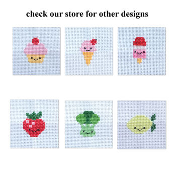 Kawaii Strawberry Mini Cross Stitch Kit, 5 of 10