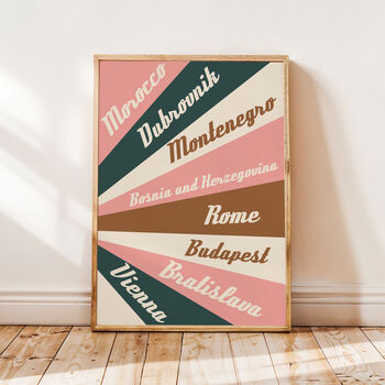 Retro Style Personalised Places/Travel Poster, 2 of 9