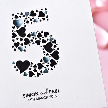 Personalised Couple Names And Date Anniversary Card, 8 of 10
