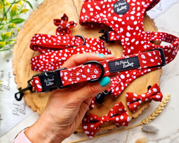 Poppy Toadstool Polkas Dog Collar, 3 of 9