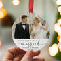 Personalised First Christmas Married Photo Decoration, thumbnail 7 of 9