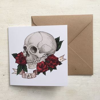 Skull And Rose Tattoo Style 'Dad' Card, 2 of 3