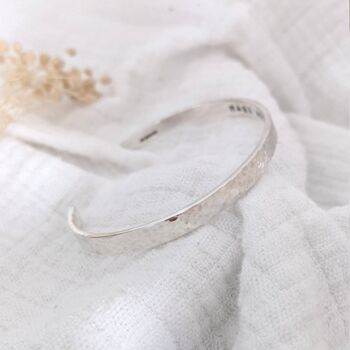 Personalised Sterling Silver Hammered Cuff Bracelet, 5 of 7