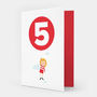 Five Today Girl With Balloon Birthday Card, thumbnail 1 of 3