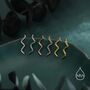 Zigzag Wave Crawler Earrings Sterling Silver, thumbnail 1 of 11
