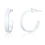 Hanna Sterling Silver Brushed Hoop Earrings, thumbnail 2 of 2