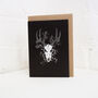 Reindeer Skull With Holly Gothic Christmas Card, thumbnail 2 of 2