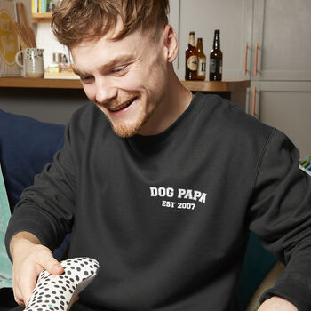Personalised Dog Papa Est Sweatshirt, 5 of 6